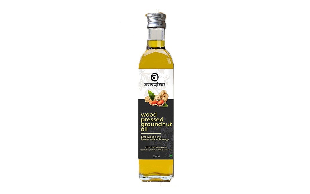 Anveshan Wood Pressed Groundnut Oil    Plastic Bottle  500 millilitre
